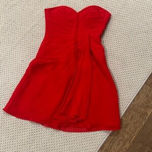 Elegant Red Strapless Dress